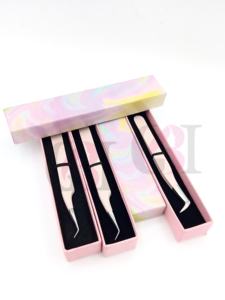 Pinzas Profesionales GETUP BROSONS IMPEX para Extensión de Pestañas con Recubrimiento en Polvo Color Durazno de 45 Grados, Antiestáticas y con Punta Serrada - Product Image 5