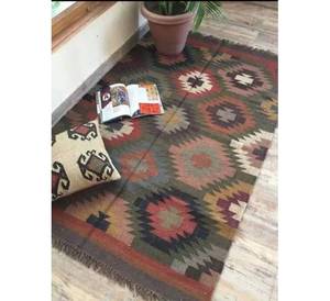 Handwoven Natural Jute Wool <b>Rugs</b> Bohemian Design Wool Jute <b>Rugs</b> Home Decorative Custom Size India Room Door Decoration - Product Image 1