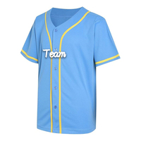 Jersey Baseball Polos Dua Warna Kancing Depan Lengan Pendek Bahan Polyester 100% Bernapas Harga Pabrik Pakaian Olahraga