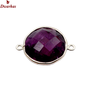 Venta al por mayor de joyería hecha a mano de moda 925 plata esterlina amatista gemas de piedra DIY encantos para mujeres y hombres - Product Image 1