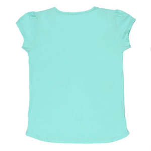 T-shirt imprimé à manches courtes pour filles - Cyan - Product Image 2