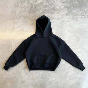 เสื้อฮู้ดดี้ผู้ชายแบรนด์สั่งทำ ผ้าฟลีซหนา 500gsm 600gsm 800gsm ทรงบ็อกซี่ ผ้าฝ้ายเนื้อหนัก สีเทา ทรงหลวม สไตล์สตรีทแวร์ - Product Image 4