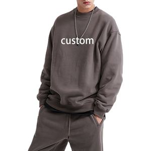 Sweat-shirts pour hommes de qualité supérieure, poids lourd, 100% coton, manches longues, imprimés, surdimensionnés, en coton polyester, poids lourd, col rond - Product Image 1
