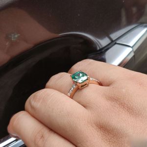 Fancy Jewelry Cushion Cut Vvs1 D Moissanite Diamond Engagement Wedding Ring for Women Made in 10k Gold - Product Image 3