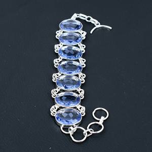 Pulsera de piedras preciosas Iolite, pulsera de joyería de plata de ley 925, pulsera de joyería para mujer pulsera regalos joyería para ella - Product Image 4