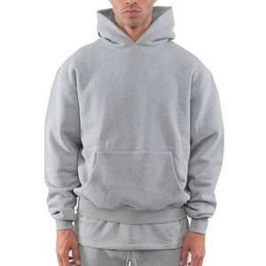Sweat à capuche personnalisé pour homme, doublure polaire 370g, écologique, avec logo personnalisé, couleur unie, coupe oversize, idéal pour l'hiver, qualité supérieure - Product Image 3
