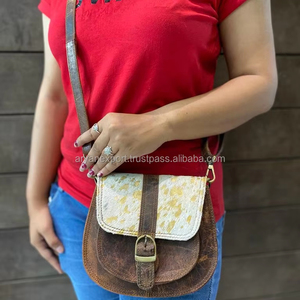 Mini sac à bandoulière en cuir de vachette véritable à la mode de haute qualité pour les cheveux de Style occidental des femmes sur les sacs à main latéraux de la fronde - Product Image 2