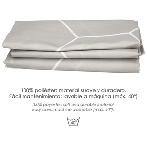 Tenda da doccia beige con forme geometriche 180x200 cm. Impermeabile - Product Image 3