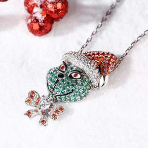 จี้สร้อยคอแฟชั่นเงินแท้รูปมอนสเตอร์คริสต์มาส Jeulia Holiday Cheermeister - Product Image 6