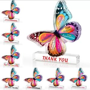 2025 Stunning Colorful Crystal Butterfly Figurines: High-Quality Paperweights Perfect for Festival Gifting - Product Image 1