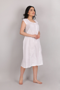 ชุดราตรีผ้าฝ้ายตัวยาวสำหรับผู้หญิงชุดกลางคืนผ้านิ่มแห้งเร็วระบายอากาศได้เรียบลื่นใส่ได้ทุกฤดูสไตล์แฟชั่นอินเทรนด์ - Product Image 4