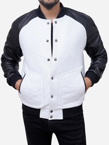 Varsity hommes décontracté Streetwear cuir Bomber veste Cool College Style pour les étudiants universitaires Varsity Jacket - Product Image 6