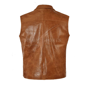Chaleco de hombre personalizado de Cuero 100% de buena calidad estilo informal transpirable y precio razonable para la temporada de otoño - Product Image 4