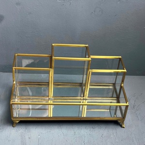 Artisan Design Metal Jewelry Organizer with Multi-Partition <b>Storage</b> for Rings and Cosmetics 9X4.5X5" <b>Tabletop</b> Decor - Product Image 1