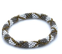 Bracelet indien en perles de verre plaqué or fait main pour femmes et filles, style romantique