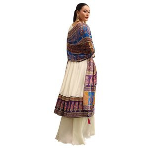 Abito Kurta in crêpe bianco ricamato da donna all'ingrosso abbigliamento etnico OEM fornitore di abiti da cerimonia nuziale personalizzati - Product Image 5