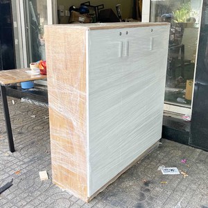Minimally Designed 3-Tier Steel Rubber Wood Filing <b>Cabinet</b> Hinged Door <b>Lock</b> Adjustable 120x40x126cm for Office Workshop-THS68035 - Product Image 4