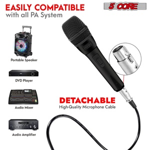 5Core XLR <b>Microphone</b> Dynamic Mic Karaoke <b>Singing</b> Studio Microfono Handheld Mics - Product Image 4