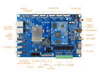 Carte de développement Rockchip 3576-C haute performance, Octa-Core 2/4 Go LPDDR4, Android 14, UART, I2C, SPI, USB, MIPI pour SATA, ADC, caméra