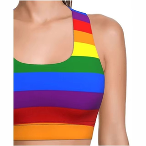 Soutien-gorge de sport tendance pour femme, coloré, doux, extensible, imprimé, pour la gym, l'entraînement et le fitness, vêtements de sport élégants pour femme - Product Image 4