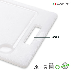 Tagliere polietilene 44x30cm rettangolare DEMOLLI Made in Italy manico multiuso Private Label Juice Groove - Product Image 4