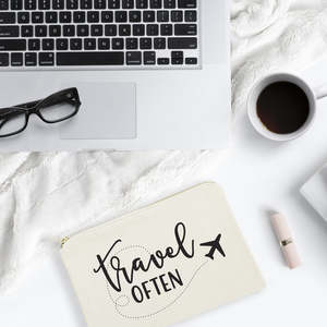 Pochette de voyage portable en toile de coton personnalisable avec logo, fermeture éclair, pour les essentiels de beauté nomades - Product Image 3