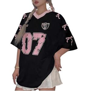 Camiseta de Fútbol Personalizable con Cuello en V, 100% Poliéster, Tejido de Punto, Secado Rápido, Estilo Holgado, Impresión Puff, Malla, para Equipo - Product Image 6