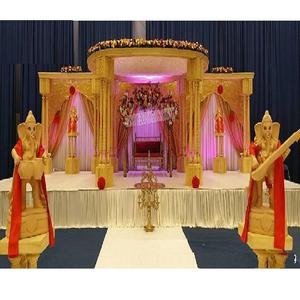Traditionnel Triple pôle mariage indien Mandap décor moderne mariage décor Triveni Mandap gujarati mariage Triple pôle Mandap - Product Image 1