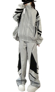 Precio barato Chándal de tela personalizado de lujo Unisex Verano 2 piezas Vintage rompevientos conjunto de chándal - Product Image 5