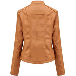 Chaqueta de Cuero PU de Moda Premium para Mujer, de Alta Calidad, Transpirable, con Tejido de Lona - Product Image 2