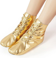 Nouvelles Chaussures de Danse de Qualité Supérieure Or et Argent pour Yoga et Danse du Ventre, à Semelle Souple, pour Gymnastique et Ballet, en Cuir Premium, Bottes Jazz Montantes