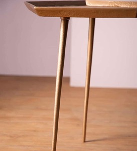 Slim Pilar Metal <b>Table</b> Set of 2 With Iron Top <b>Tables</b> Accent <b>Side</b> <b>Table</b> for Living Room and Home Furniture <b>High</b> Quality - Product Image 4