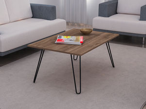 Meilleure vente de Turquie Table basse de luxe exclusive en noyer avec pied en fer Deren Panneau de bois aggloméré au design moderne - Product Image 1