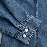 Chemise en jean décontractée et élégante pour femme, écologique, à manches longues, confortable, tendance, tissée au Bangladesh, pour les fêtes d'été/d'hiver