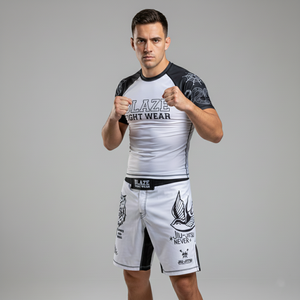 Customize OEM/ODM MMA Rash Guard & BJJ Shorts <b>Set</b> Kids Fight Training Grappling Wear Jiu Jitsu Gi Trunks Outfit <b>Set</b> - Product Image 4