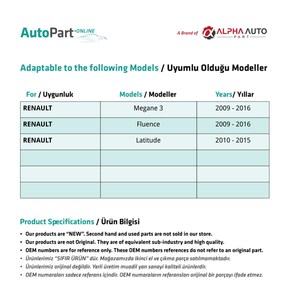 <b>Window</b> Button <b>Cover</b>, Front Left (1 Piece) for Renault Megane 3, Fluence 3, Latitude - Product Image 6