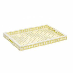 Bandeja Rectangular con incrustaciones de hueso MDF para regalo de Ramadán Eid elegante de estilo árabe con Color blanco y negro Apto para lavavajillas, seguro para contacto con alimentos - Product Image 2