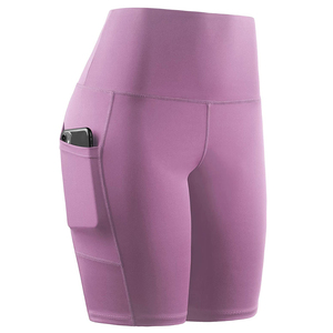 Custom Seamless Gym Sport Fitness Workout Dull Blue Yoga Shorts Cintura alta Soft Stretchable Activewear para mujeres - Product Image 5