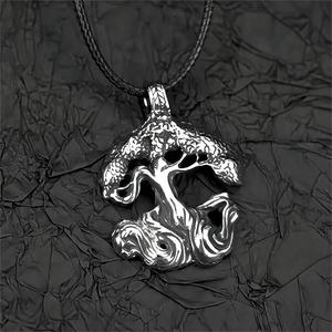 yunnique European American Style <b>Titanium</b> Steel Necklace for Men Retro Tree Life Pendant Stainless Steel for Gift - Product Image 1