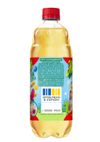 Boisson gazeuse douce à la pomme Zhyvchyk avec eau et jus de pomme, vitamines et minéraux, 0,5 L, bouteille PET transparente dorée, fraîche