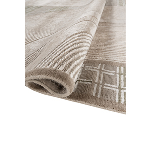 Alfombra Azalea de Lana y Seda de Bambú Anudada a Mano, Color Marfil, 10 mm de Grosor, Diseño Abstracto para el Hogar, Pasillo, Rectangular - Modelo AIWB-13009 - Product Image 2