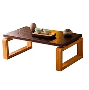 Mesa de café varanda japonesa madeira sólida, sala de estar pequena mesa de café móveis de madeira baixa artesanal