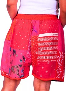 Short patchwork unisexe super confortable fait main indien Short patchwork en rayonne fait à la main Boho Hippie Short de yoga unisexe d'été - Product Image 4