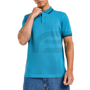 Logotipo personalizado de alta calidad para polos, venta al por mayor, bordado de algodón de seda, patrón sólido, Golf de alta llanura para camisetas de polo - Product Image 1