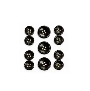인도 최고의 천연 버팔로 황소 혼 버튼 최고의 품질 버튼 천연 혼 블랙 색상 의류 사용