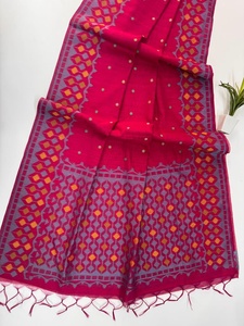 Seda de lino de calidad superior con Sari tejido Resham Fabricante de moda de mujer de Surat a la tarifa más baja - Product Image 6