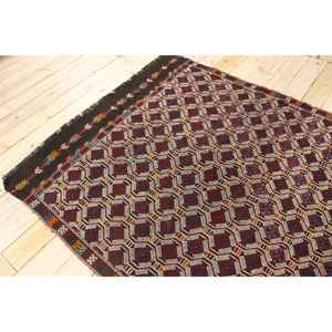 Tapis turc 5,3x7 pieds, tapis persan rouge et bleu en laine - Product Image 4