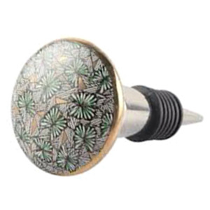 Wholesale Moroccan Green & Gold Ceramic Cast Iron Metal Bottle <b>Stopper</b> for Olive Oil Gift Items - Product Image 2