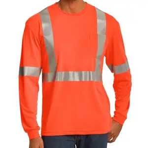 100% poliester baru reflektif hi vis kemeja keselamatan leher o