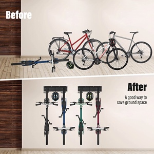 Soporte <span class=keywords><strong>de</strong></span> <span class=keywords><strong>Pared</strong></span> para 4 Bicicletas, 2 Cascos, Plegable, Ajustable, Soporte Vertical para Bicicletas, para el Hogar - Product Image 3